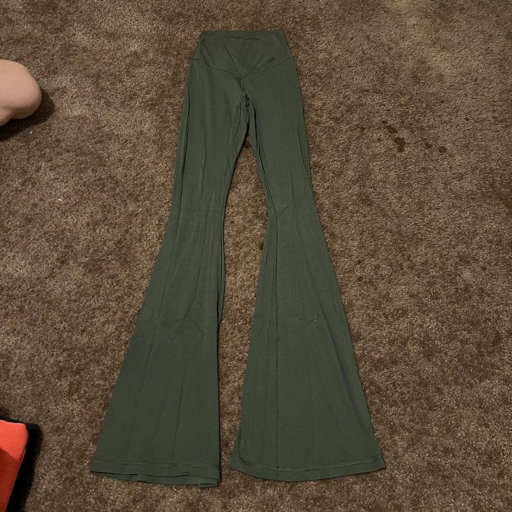 Green aerie cross over flare leggings, XS